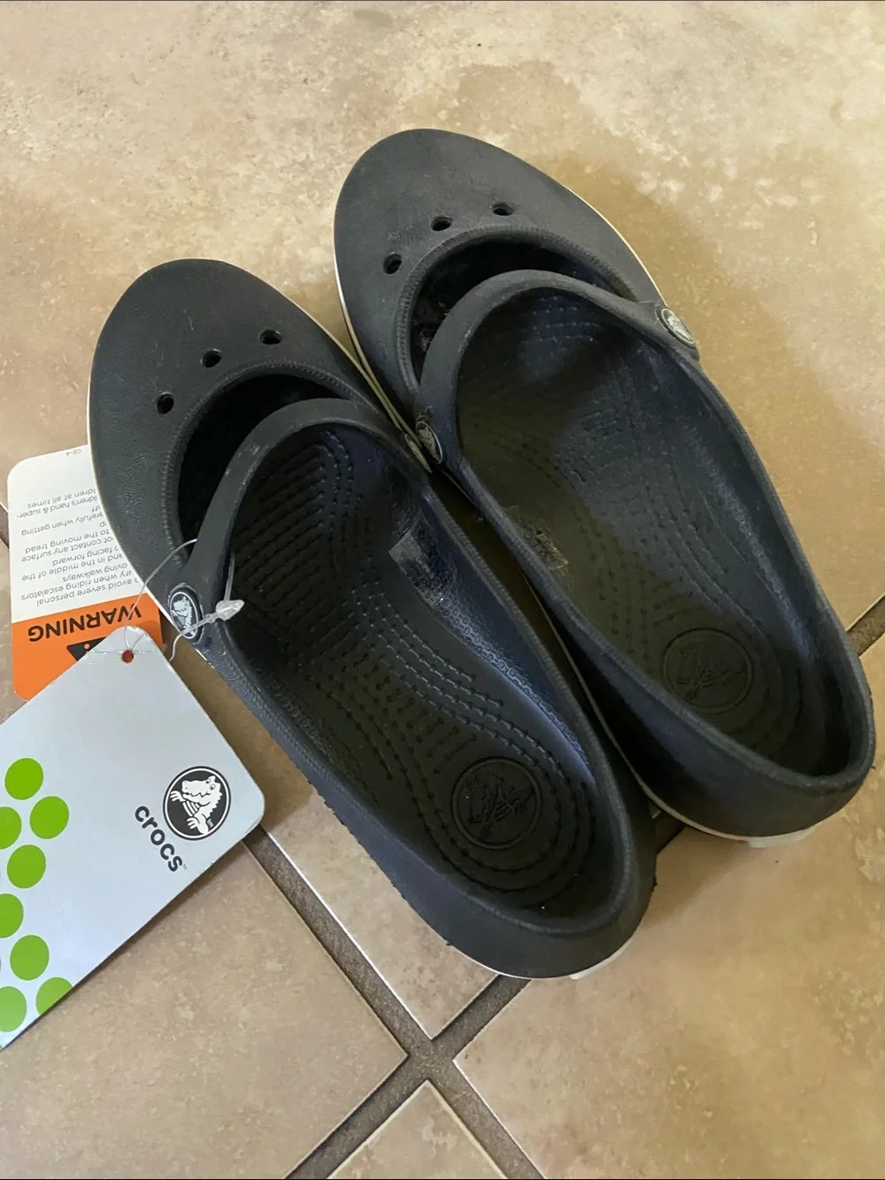 CROCS Kids Black Mary Jane Slip-On Shoes